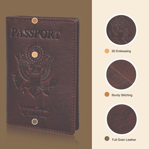 ที่ใส่พาสปอร์ตแบบมีที่ใส่บัตรมีห่วงใส่ปากกาและออกแบบมาอย่างปลอดภัยทำจากหนังแท้ - Product Image 6