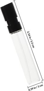 Venta al por mayor de 100 unidades de frascos pulverizadores de perfume vacíos de 1.5ml, 2ml, 2.5ml, de cristal transparente, tipo mini atomizador, para muestras de perfume. - Product Image 2
