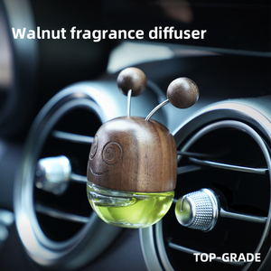 Cute Walnut Wood <strong>Car</strong> Perfume Oil <strong>Diffuser</strong> Air Freshener Empty Bottle Outlet Fragrance Vent <strong>Clip</strong> Original Interior Accessories - Product Image 2