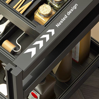 Accessoires de rangement modulaires pour armoires étroites : panier coulissant pour bouteilles et pots à épices pour tiroir de cuisine
