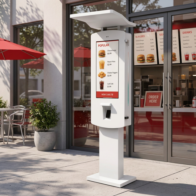 IP66 Outdoor Interactive Kiosk Sunlight Readable Industrial Grade LCD 2500 Nits Brightness Self Ordering Touch Screen Menu