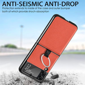 <span class=keywords><strong>Z</strong></span> <span class=keywords><strong>Flip</strong></span> 4-funda de piel sintética híbrida para PC, carcasa protectora fina y duradera para teléfono <span class=keywords><strong>Samsung</strong></span> Galaxy <span class=keywords><strong>Z</strong></span> <span class=keywords><strong>Flip</strong></span> 4 3 <span class=keywords><strong>5G</strong></span> con anillo - Product Image 5