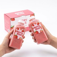 Bouteilles de jus en plastique PET transparent avec bouchons inviolables, pots à boisson vides pour smoothies, lait, shots de gingembre, boissons froides, en vrac, 10 oz