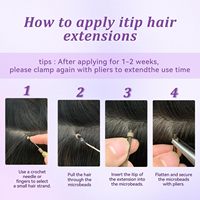 Extensions de cheveux humains pré-collées en platine, lisses, à pointe en I, en kératine, de type Remy russe vierge, avec mèches réelles, à pointe bâton
