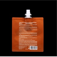 Échantillon de crème solaire cosmétique biodégradable et recyclable, sachet à trois soudures latérales avec bec verseur en feuille d'aluminium