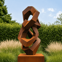 Grande sculpture en acier inoxydable en forme de ruban pour les places d'entreprise, les campus, les parcs et les expositions d'art public en extérieur