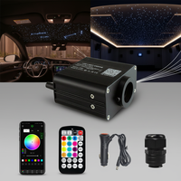 Mini projecteur de plafond à fibres optiques RVBW 16W avec contrôle par application pour voiture et maison