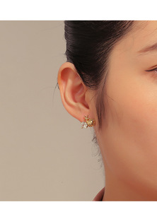 2024 Trendy Sea Star Design Bohemia Style Unisex Pearl <b>Stud</b> Earrings 14K Gold Plated Fashion Jewelry Gifts Main Material Brass - Product Image 3