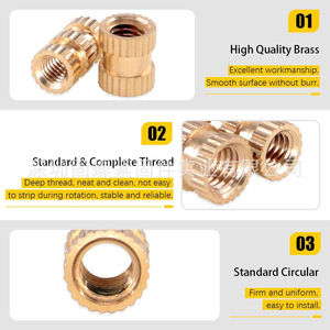 Cross Border 460pcs Brass Thread Insert Set Metric Coarse Copper Plated Knurled Nuts Boxed For Injection Molding - Product Image 3