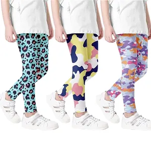 Calça legging para ioga com estampa personalizada para meninas de 3 a 12 anos, calça multi padrão anti-mosquito para crianças
