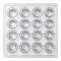 Baki Blister Bentuk Gear PET Transparan 16 Rongga Kemasan Suku Cadang Gear Presisi Baki Termoformasi OEM ODM