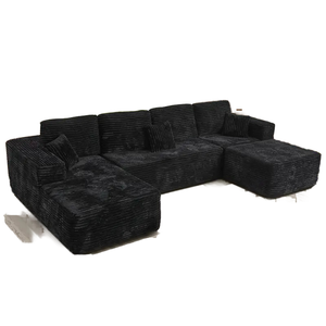 Sofá Seccional Modular de Tela de Lujo Nórdico Moderno en Forma de U para Apartamento, Centro Comercial, Dormitorio, Sala de Estar, Gimnasio, Escuela - Product Image 1