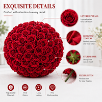 Boule de roses artificielles en soie, style moderne, décoration pour mariage, fête, événement, tailles 30-60 cm, haute qualité, durable, incassable