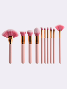 Venta al por mayor 10 juegos de brochas de maquillaje de llama en forma de abanico fino con asas Juego completo para la aplicación de <span class=keywords><strong>sombra</strong></span> de ojos de las mujeres - Product Image 3