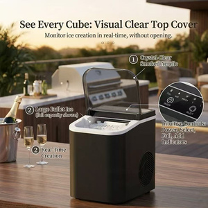<span class=keywords><strong>Machine</strong></span> à glaçons automatique domestique 100W, double taille de glaçons, autonettoyante, avec drain inférieur pour fêtes en extérieur - Product Image 5