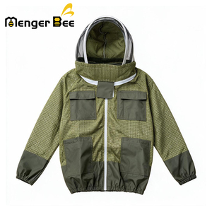 Breathable Mesh Beekeeping Protective Equipment Anti Sting Beekeeping Jacket Half <b>Suit</b> Ventilated Mesh Fabric with Zipper Veil - Product Image 2