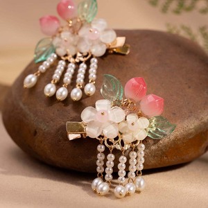 Lindas pinzas para el cabello con forma de melocotón para niñas, estilo tradicional chino, accesorios dulces y hechos a mano para niñas pequeñas. - Product Image 2