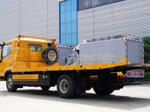 รถบรรทุกพ่วงกู้ภัยแบบพื้นเรียบ รุ่นใหม่ DF 4X2 6 เมตร เครื่องยนต์ดีเซล เกียร์ธรรมดา พร้อมกำลังลาก 3 ตัน รถบรรทุกติดตั้งราวกันตกแบบพื้นเรียบ - Product Image 5