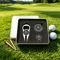 Kit Cadeau de Golf Personnalisable OEM en Gros – Marqueur de Balle, Outil de Réparation de Divots, Jeton de Golf en Métal avec Logo Personnalisé
