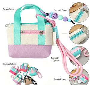 Porte-clés tendance en forme de mini sac fourre-tout, avec logo personnalisé, breloque de sac, ornement, pendentif pour clés, sac à dos, clé de voiture, cadeau de fête - Product Image 4