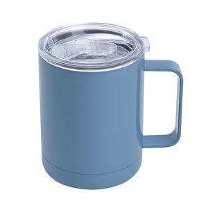 10oz Simple Vacuum Insulated Custom Business Gift Cup with Handle - Office Grade Stainless Steel Mug with Handle - Product Image 2