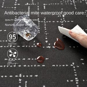 Alfombra Negra <span class=keywords><strong>Italiana</strong></span> de Lujo Ligero, Moderna y Minimalista, Lavable, Borrable, Impermeable para Sala de Estar y Sofá - Product Image 3