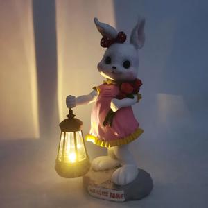 Linterna de Conejo LED de Resina, Luz Blanca Cálida, <span class=keywords><strong>Solar</strong></span>, Portátil, IP65, Decoración de Jardín y Patio, Regalo para Niñas - Product Image 4
