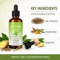 Gouttes liquides détoxifiantes de qualité supérieure pour la santé intestinale, favorisant un mode de vie actif, riches en plantes, digestion facile, directement de l'usine