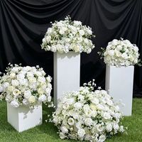 Bola de Flores Artificiales de Seda Blanca y Verde de 80/70/60/50/40/30 cm, Hecha a Mano, para Decoración de Centros de Mesa en Bodas y Eventos, para el Día de la Madre