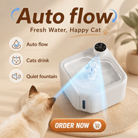 Fontaine à eau pour animaux de compagnie intelligente à 3 modes, rechargeable sans fil, induction infrarouge, filtre à quatre couches, distributeur d'eau silencieux pour chats et chiens