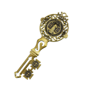Colgante Metálico con Forma de Llave de <span class=keywords><strong>San</strong></span> <span class=keywords><strong>Benito</strong></span>, Utensilios Religiosos, Decoración de Pared, Adorno para Coche, Regalo Católico - Product Image 2