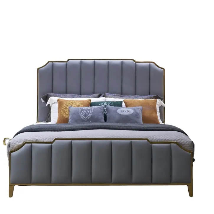 Современный стиль Квин-сайз набор мебели для спальни 1,2 м 1,8 односпальная кровать новая модель Полный king size кожаная мягкая кровать