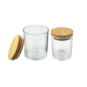 Frasco <span class=keywords><strong>de</strong></span> <span class=keywords><strong>Vidrio</strong></span> Transparente para Velas <span class=keywords><strong>de</strong></span> 220 ml, 315 ml, 450 ml, Recipiente para Velas <span class=keywords><strong>de</strong></span> 7 oz, 10 oz, 15 oz <span class=keywords><strong>con</strong></span> <span class=keywords><strong>Tapa</strong></span> <span class=keywords><strong>de</strong></span> Bambú - Product Image 5