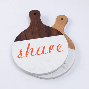 Planche à découper personnalisée en <span class=keywords><strong>marbre</strong></span> et bois d'acacia, plateau à fromage de Noël, <span class=keywords><strong>plaque</strong></span> de service simple en roche blanche imprimée - Product Image 5