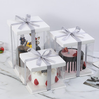 Boîte-cadeau de fête d'anniversaire en gros clair mariage nouveau Design personnalisé boîte d'emballage de gâteau en plastique