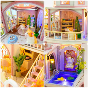 Cabaña de Madera para Armar, Juguete de Madera Hecho a Mano, Modelo de Castillo de Fantasía, Rompecabezas, Regalo para Bebés - Product Image 2