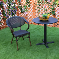 Meubles de balcon empilables toutes saisons, coussin de rotin en aluminium, Patio simple extérieur, chaise de salle à manger de jardin, chaises de bistrot