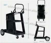 Chariot à main pliable à 2 niveaux et 4 roues en acier carbone robuste pour outils industriels, usage en atelier OEM