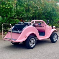 Voiture de golf vintage classique 2-4 places 72V à propulsion arrière, boîte de vitesses manuelle/automatique, système de direction hydraulique, voiture d'époque