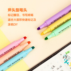 Deli S605 Highlighter 6 Colors 6-Pack Slanted Tip Colored Marker For Student Marking And Drawing - Product Image 2