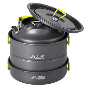 Outdoor Portable Camping Cookware Set Aluminum Alloy Lightweight Multi Purpose Pot Steaming Cooking All In One - Product Image 2