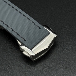 Bán Buôn Thép Không Gỉ Clasp May Fkm Ban Nhạc Đồng Hồ 20Mm 21Mm 22Mm Tùy Chỉnh Cổ Điển Sailcloth Kết Cấu Cao Su Dây Đeo Đồng Hồ - Product Image 6