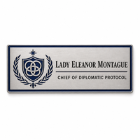 Badge nominatif personnalisé en métal, doré ou argenté, vierge et réutilisable, avec épingle, pour le bureau et les détails décoratifs