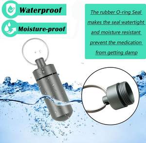 Mini porte-pilules porte-clés, étanche, portable, boîte de rangement <span class=keywords><strong>pour</strong></span> comprimés, en aluminium, <span class=keywords><strong>pour</strong></span> le camping, boîte à pilules d'urgence, capsule, flacon - Product Image 4