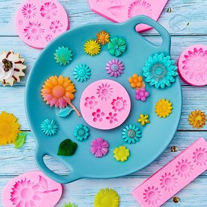 OEM ODM-moldes antiadherentes <span class=keywords><strong>de</strong></span> silicona para hornear, herramientas para decoración <span class=keywords><strong>de</strong></span> tartas, <span class=keywords><strong>girasol</strong></span>, margarita, flor, <span class=keywords><strong>Fondant</strong></span> 3D - Product Image 4
