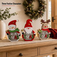 Ornements de Noël en bois personnalisables et populaires, style nordique, pour la décoration de table et de comptoir