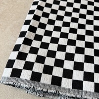 Tissu à motif à carreaux, tissu jacquard tissé, tissu jacquard géométrique pour meubles