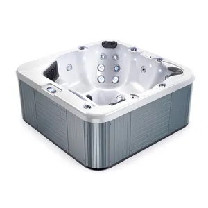 Modern Deluxe Family-Friendly Freestanding Outdoor Hot Tub Spa 2m Acrylic Shell Includes Spa Cover Aroma Therapy Air Blower