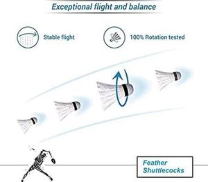 Práctica profesional logotipo personalizado de alta calidad bádminton Super pluma de ganso volante PU corcho Durable velocidad volantes - Product Image 5