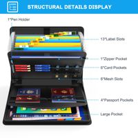 Porte-documents extensible ignifuge personnalisé à 13 poches, organiseur de fichiers accordéon avec serrure pour la maison, sac de rangement ignifuge sécurisé